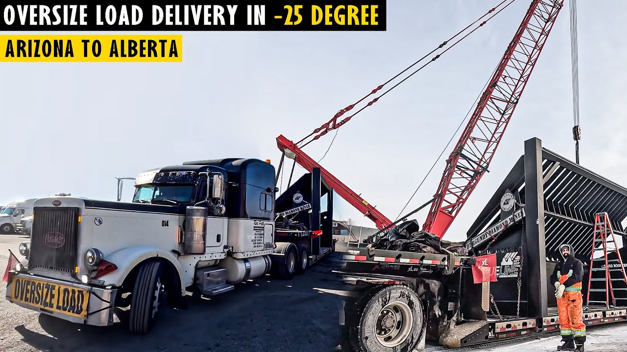 14.6 Foot High Oversize Load Tough delivery in -25 Degree