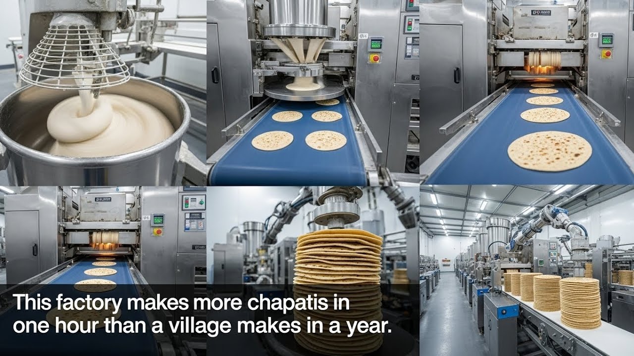 Inside a High-Speed Chapati Factory 🫓 | Millions Made Every Day