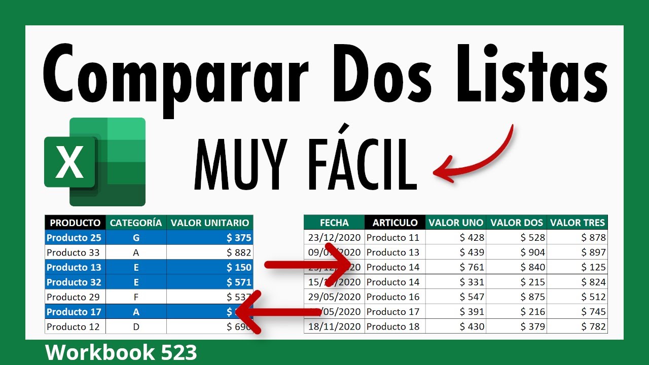 Cómo Comparar Dos Listas en Excel - EL MÉTODO MÁS FÁCIL