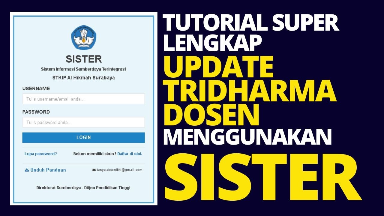 TUTORIAL SUPER LENGKAP UPDATE KINERJA TRIDHARMA DOSEN MELALUI APLIKASI SISTER