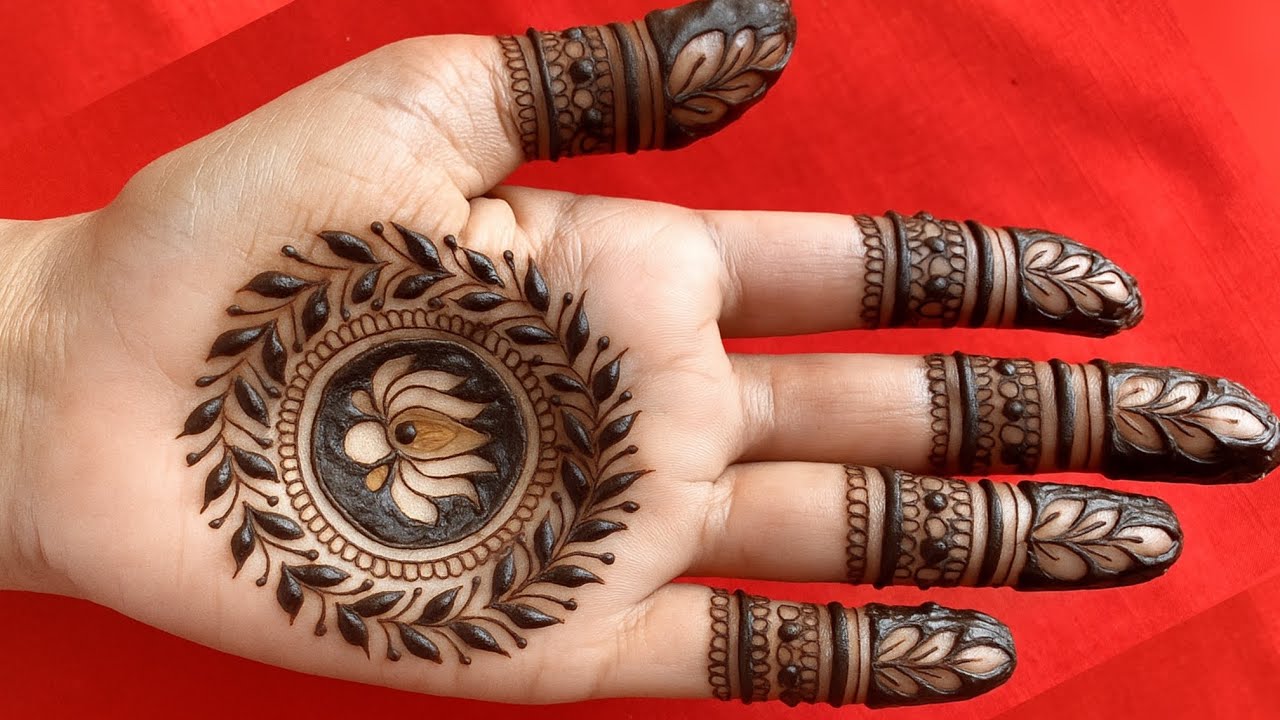 Easy mehndi design | Simple mehndi design front hand | Lotus mehndi design | Mehandi design| Mehendi