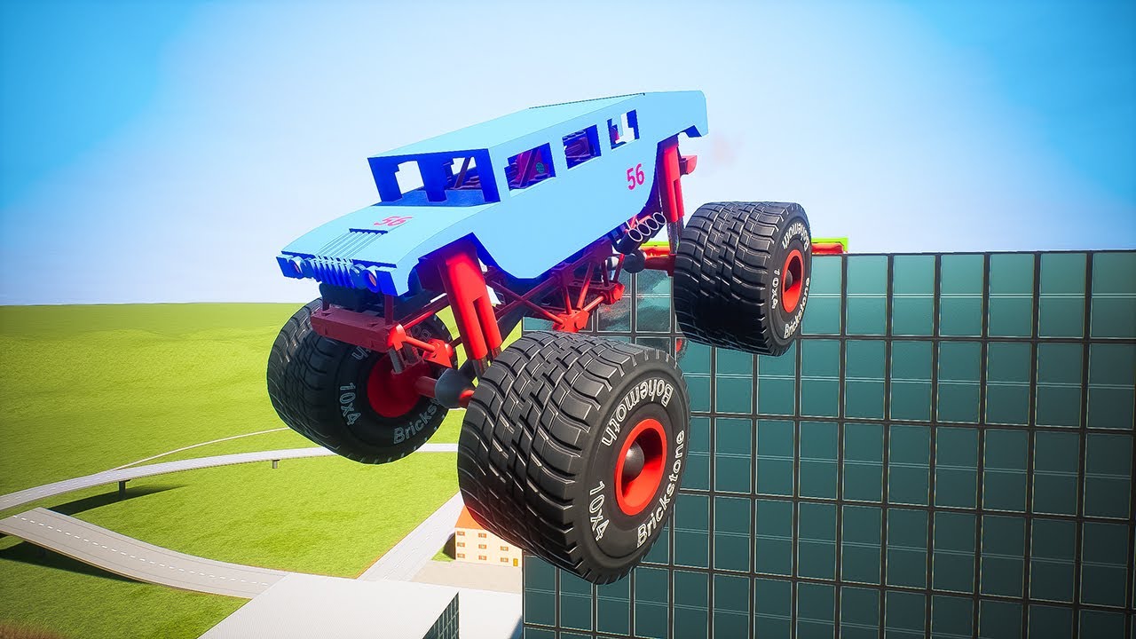 Cars Jumps Off The Building #3 - Brick Rigs