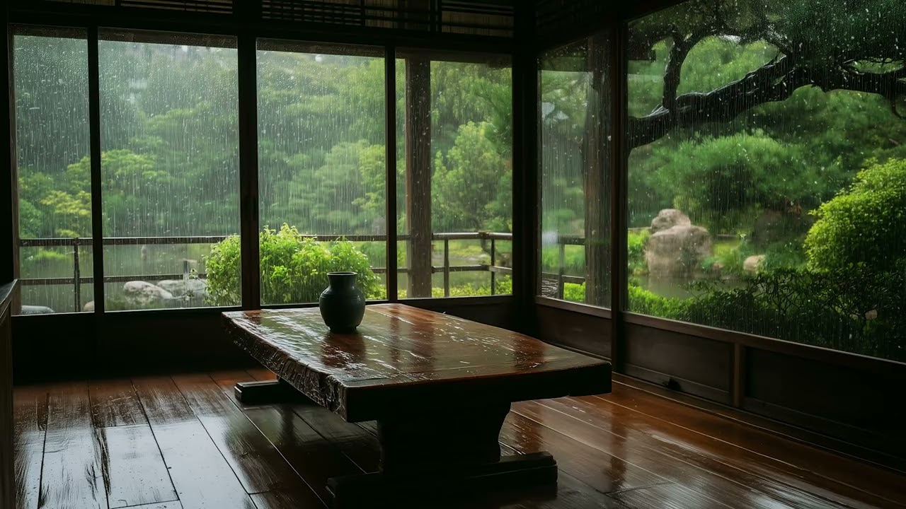 Relaxing Rain and Piano BGM | Warm Room Ambience for Sleeping