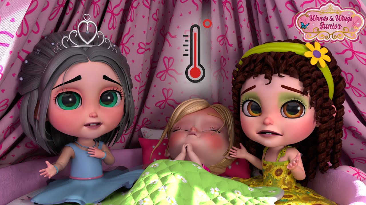 Princess Ruby is sick!! 😥| Sick Song | Princess Fun Rhymes | Princess Magic