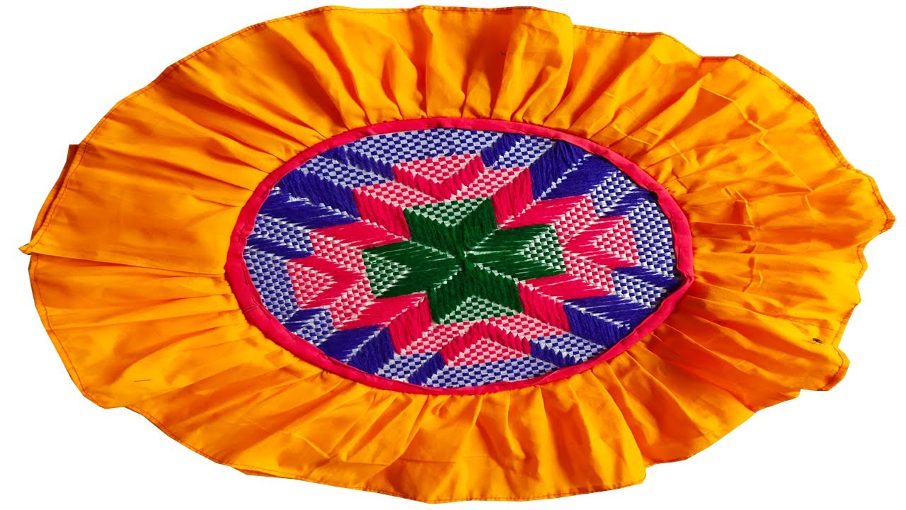 hand fan design on plastic sack/new hand fan made idea/handmade hand fan/hand stitch by plastic sack
