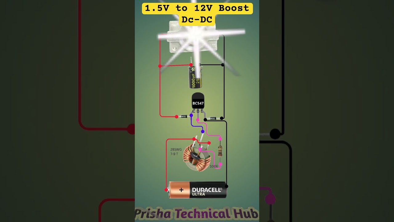 Boost 1.5V to 12V Using Simple Joule Thief Circuit | BC547 Voltage Booster