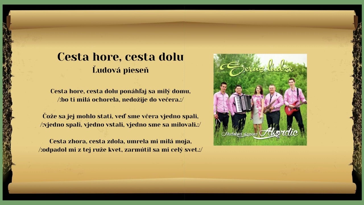 AKORDIC, Cesta hore cesta dolu, slovenská ľudová, Videorohaľ