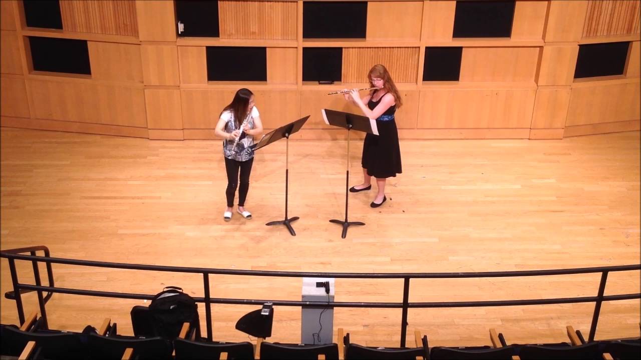 Duet No  1, Movement 1, Six Duets for Two Flutes by Mozart, Alyssa Schwartz and Mirim Lee