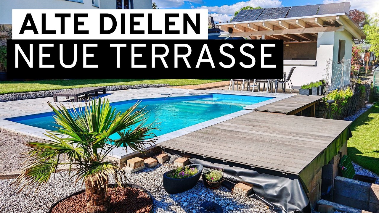 BPC-Poolterrasse am Hang selber bauen: Recycelte Dielen perfekt nutzen