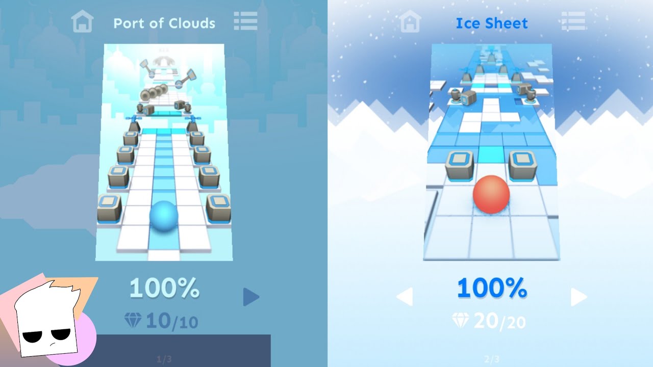 Rolling Fanmade |Port of Clouds / Ice Sheet | Rolling Sky Gameplay