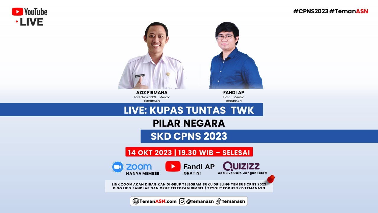 LIVE: KUPAS TUNTAS TWK PILAR NEGARA SKD CPNS 2023 -  FREE BIMBEL by TEMANASN