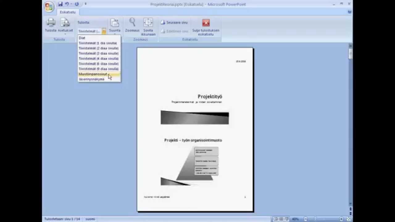 Powerpoint 2007 15 Tulostus