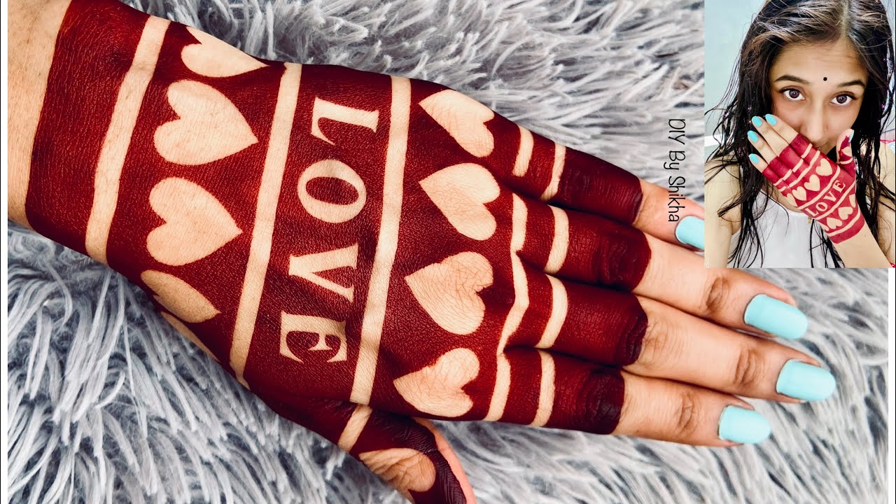 LOVE ❤️ mehendi deisgn using stickers and tape / instant mehendi quick mehndi deisgn rakshabandhan