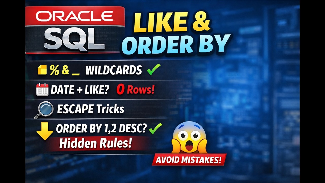 Oracle SQL LIKE & ORDER BY – Hidden Rules Most Developers Don’t Know! 🔥