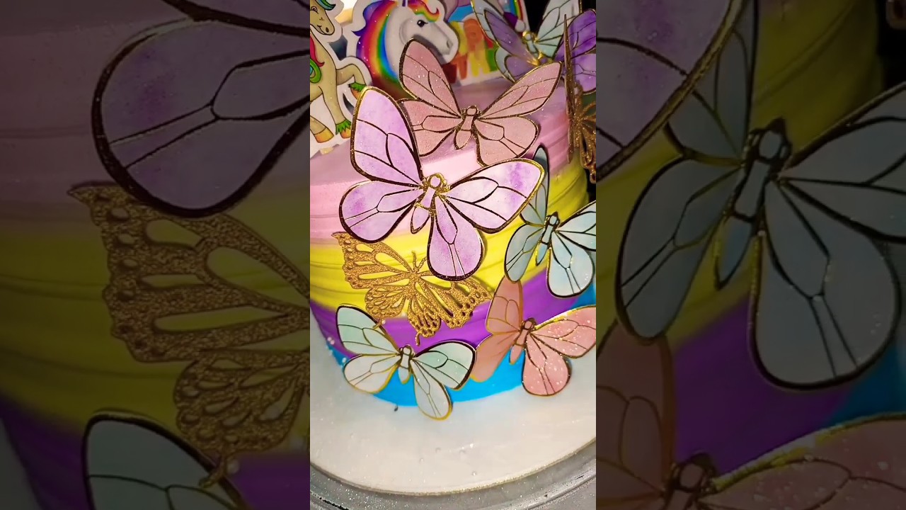 Butterfly Unicorn PYPB colour cake #viralvideo