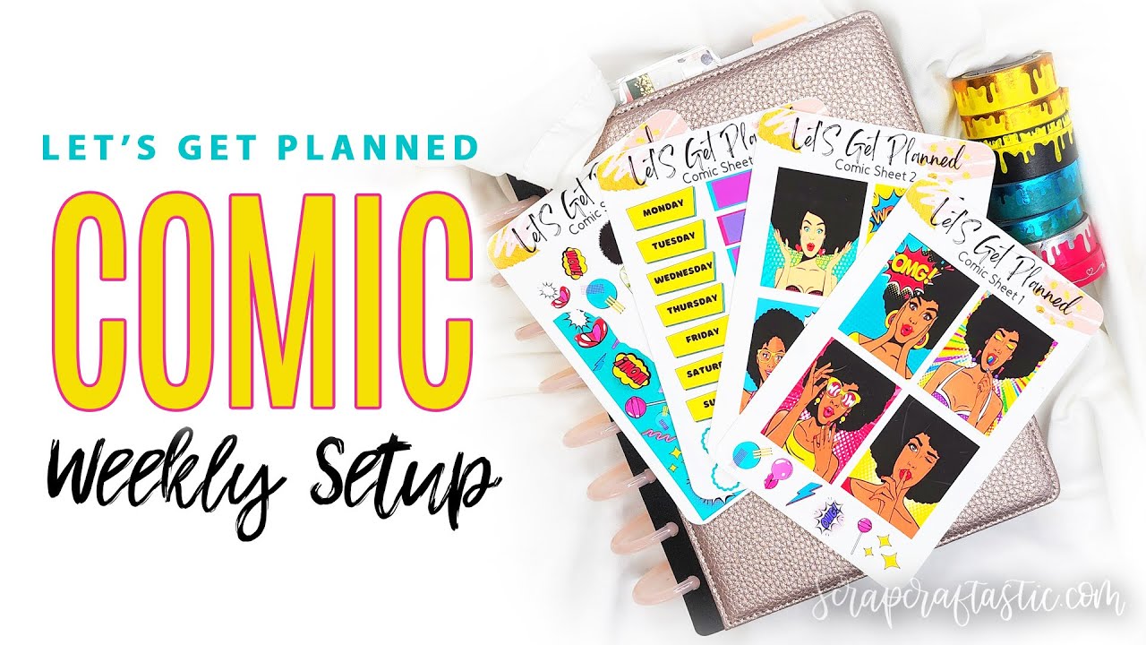 LET'S GET PLANNED Comic Stickers Weekly Setup Plan With Me