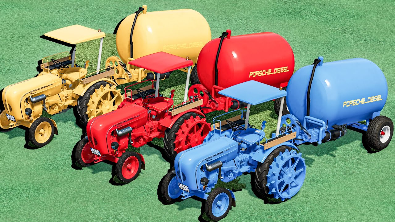 Animation with Colors - Tanker Work With IRON WHEELS Mini Tractors | Farming Simulator
