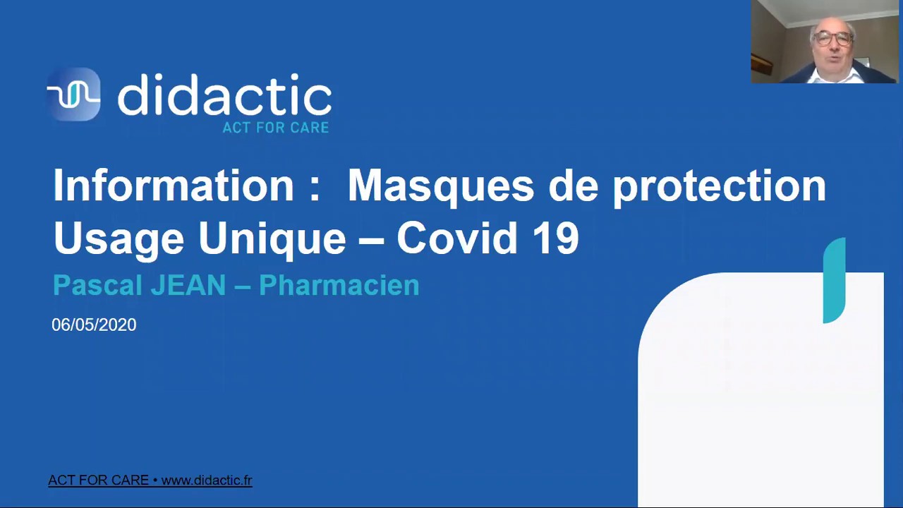 Webinaire Covid-19 - Les masques de protection à usage unique