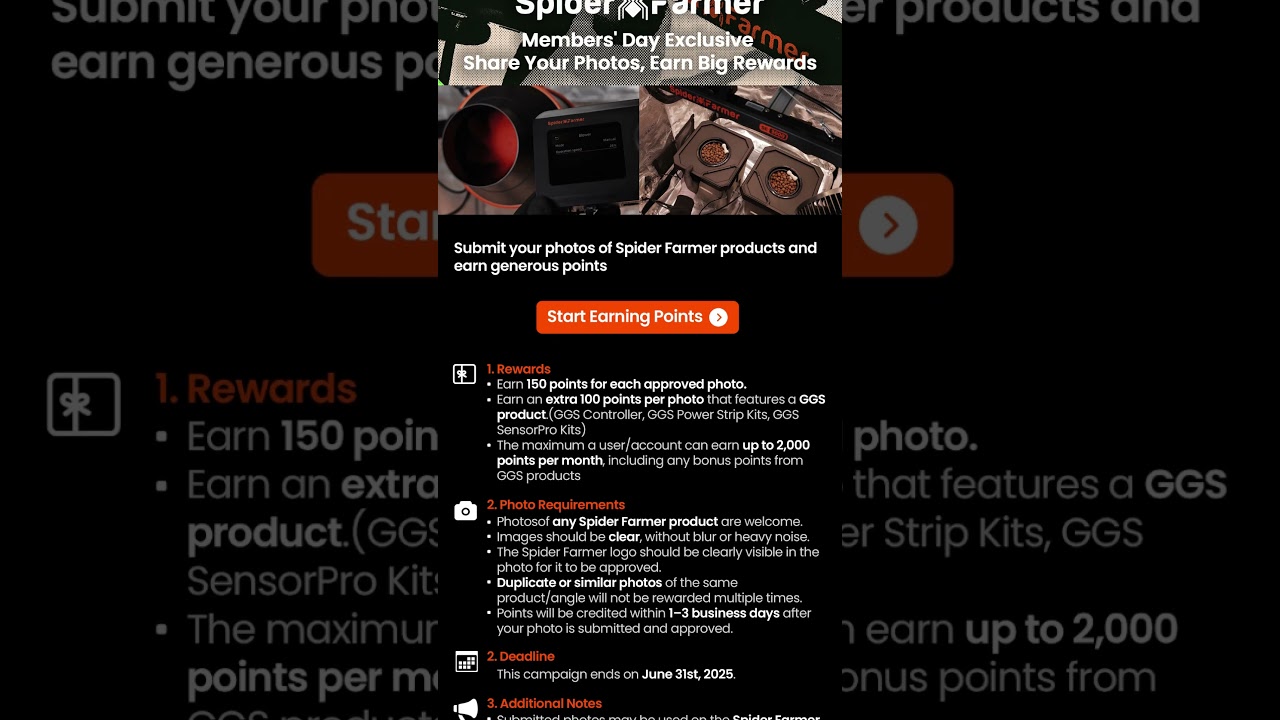 🎁 Show Us Your Grow! Earn Points with Spider Farmer 🌱✨