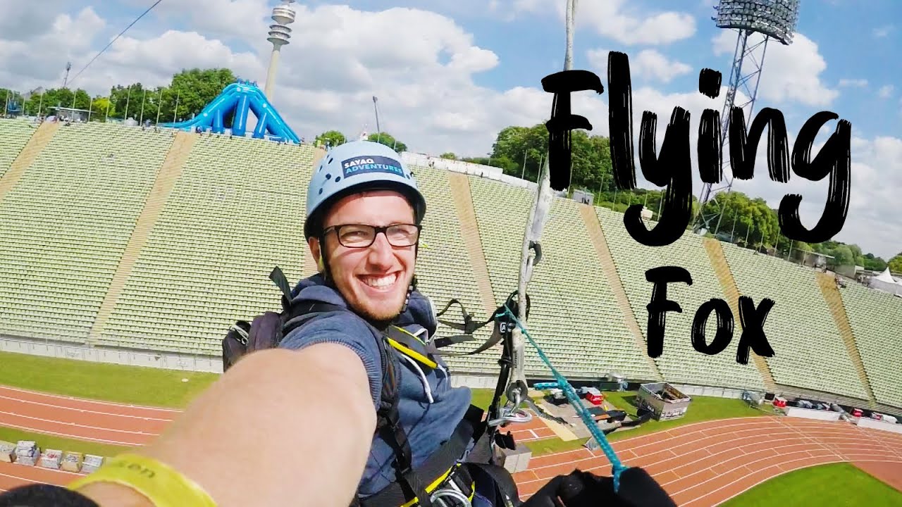 Europas längster Flying Fox Münchner Olympiastadion - 200 Meter