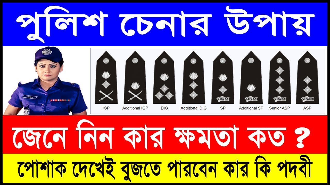 #Rank দেখে পুলিশ চেনার উপায় ও Rank অনুযায়ী কার কি কাজ 🔥Rank of Bangladesh Police🔥
