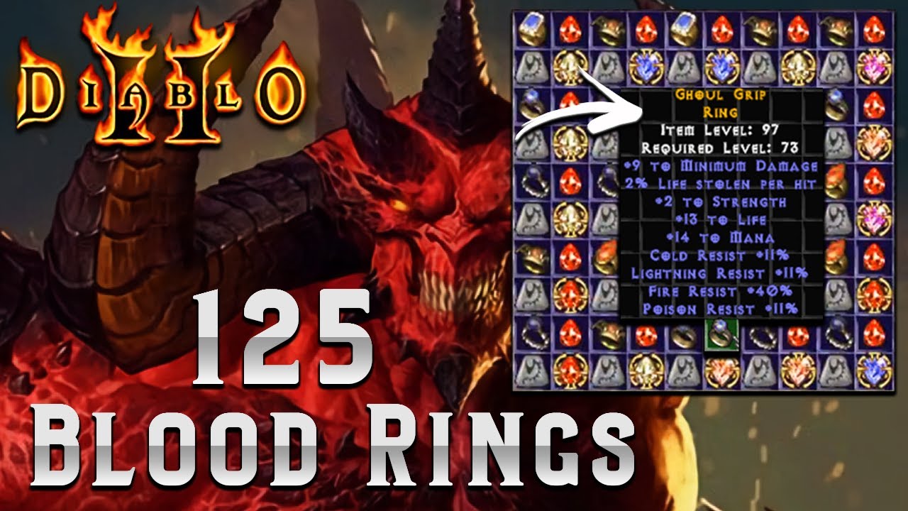Crafting 125 Melee Blood Rings in Diablo 2 - Upgrades for my melee characters?