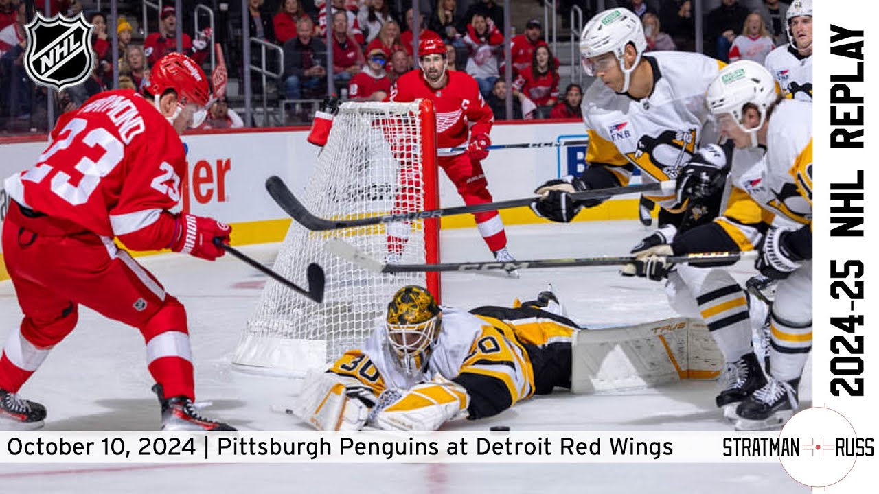 Raymond Stars for Wings | Penguins at Red Wings | NHL Strat Replay | October 10, 2024