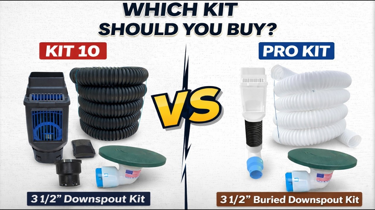 Easy DIY Kit 10 vs Underground Buried Downspout Pro Kit: Which One?