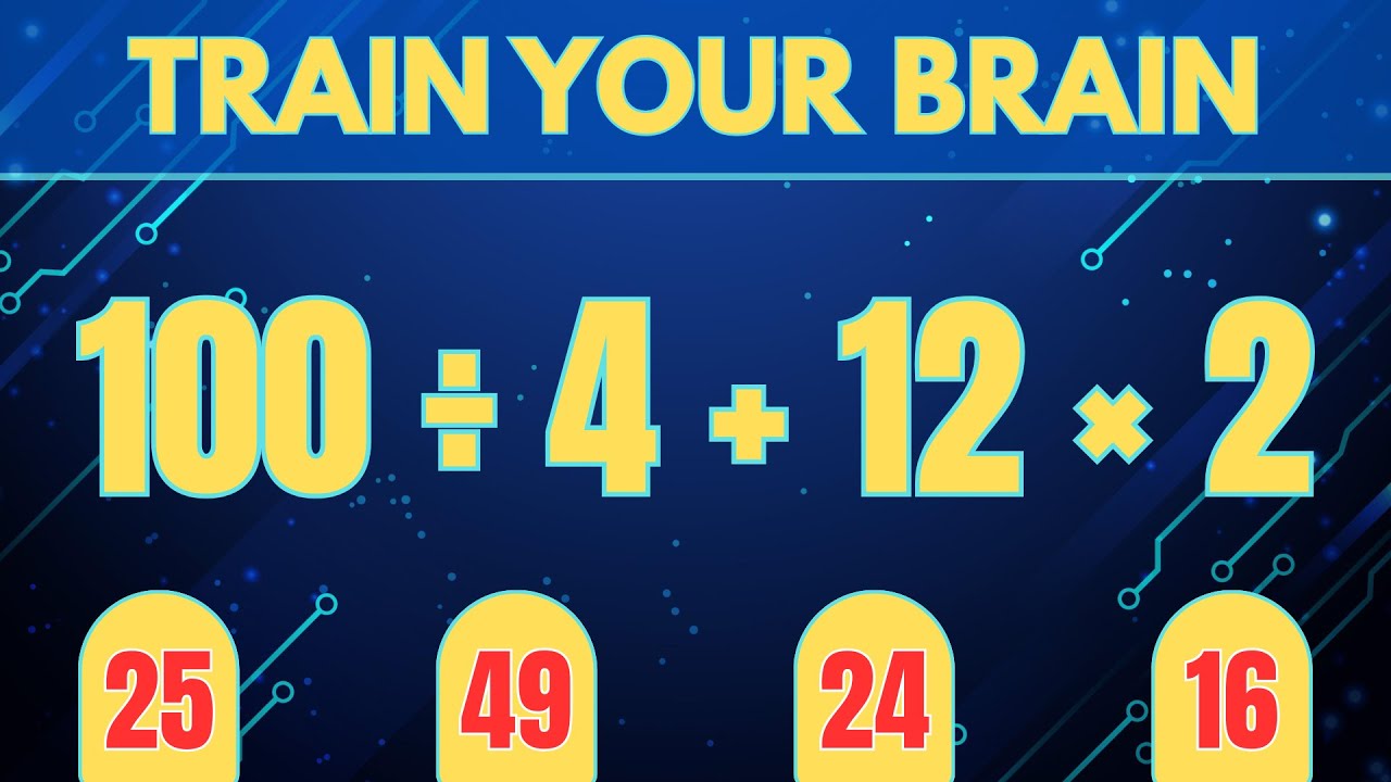 Daily Brain Training #2 | Think Before You Answer + - : x