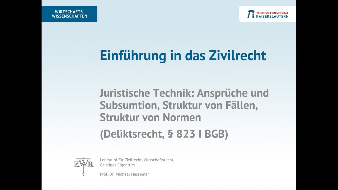 Zivilrecht 1: Einf&uuml;hrung