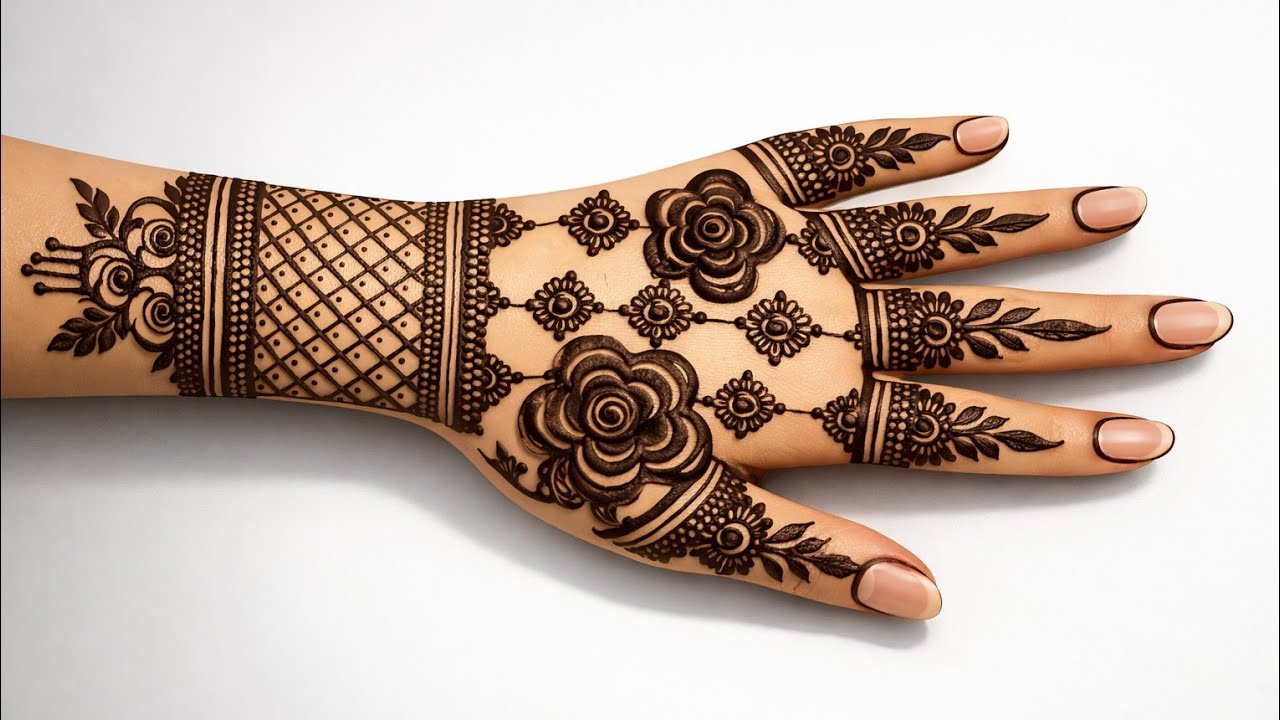New Floral Mehndi Design | Simple & Royal Hand Mehndi | Easy Flower Mehndi Tutorial