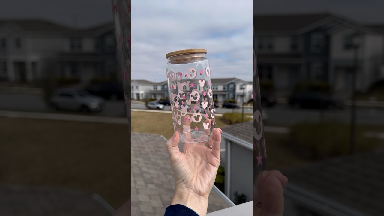Make a cup using permanent adhesive vinyl. #cricut #asmr #diy #smallbusiness #cups