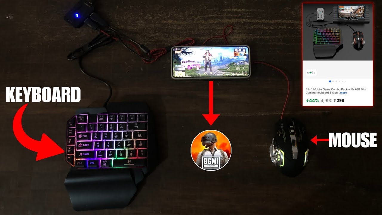 BGMI one Hand Keyboard and Mouse setup || BGMI keyboard and mouse gameplay 