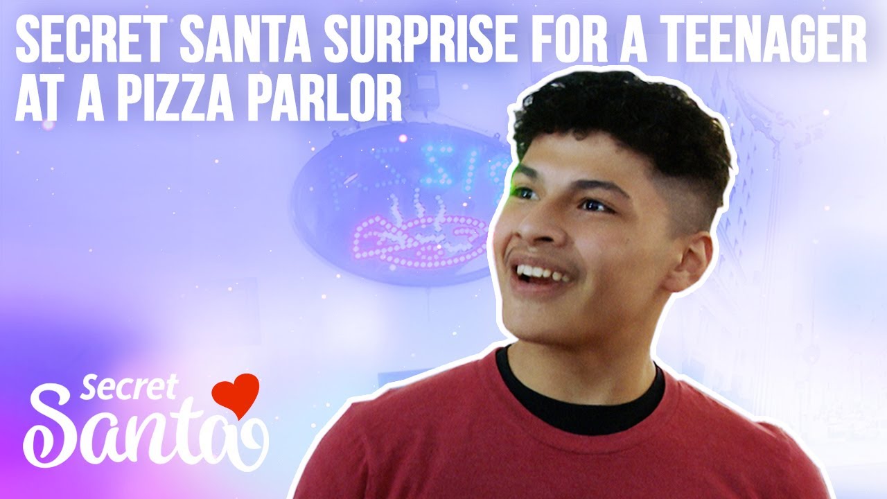 Teenager working full-time at Lucy's Pizza to support his mom gets a huge tip from a Secret Santa