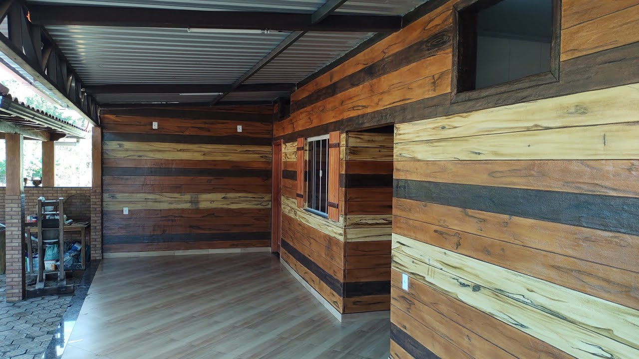 EFEITO MADEIRA AMERICANA (Old Wood Style) - EFEITO MADEIRA COM ARGAMASSA - NUNCA VISTO NO YUOTUBE.