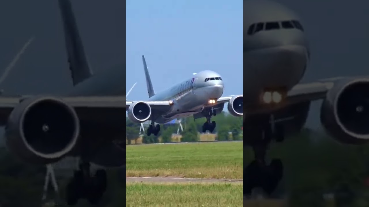 Boeing 777 Incredible REVERSE THRUST Sound #Shorts
