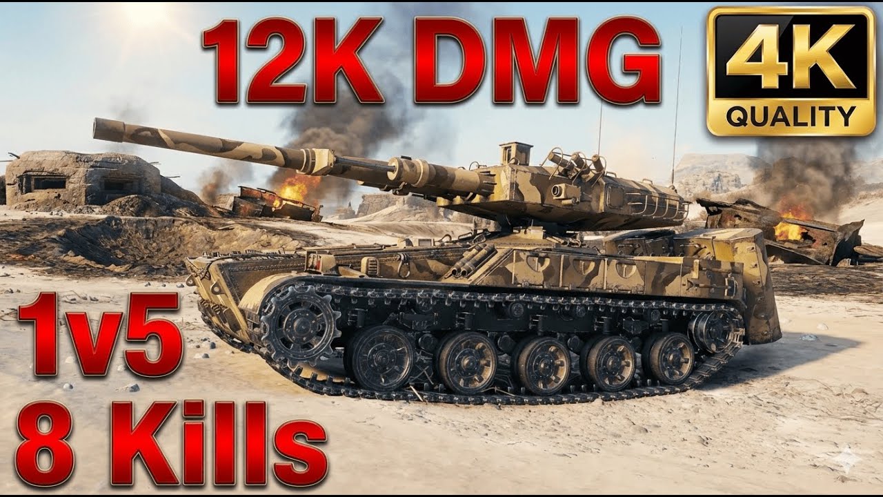 Buffed AS-XX 40t::12000 DMG, 1v5, 8 Kills::WoT 2.0