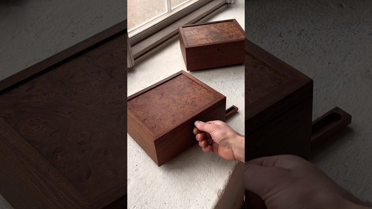 Installing lock in a watch box #satisfying #woodworking #finewoodworking #asmr