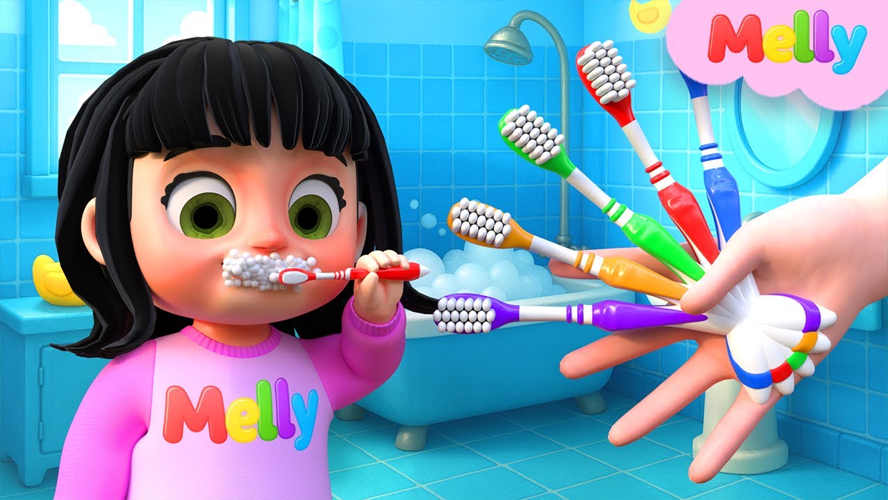 Canción del Cepillado – Familia de los Dedos 🪥🖐️ | Melly en Español | Canciones Infantiles