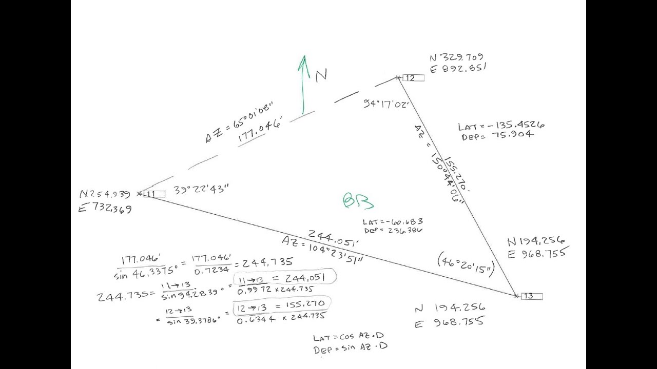 Bearing bearing intersects long hand