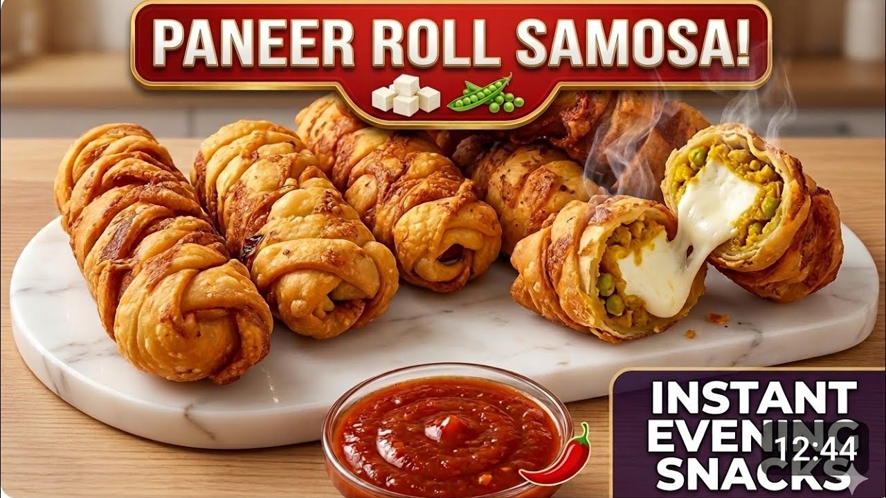 Paneer Roll Samosa !! Crispy Paneer Bites !! Easy Evening Snacks !! Tea Time Snacks !!