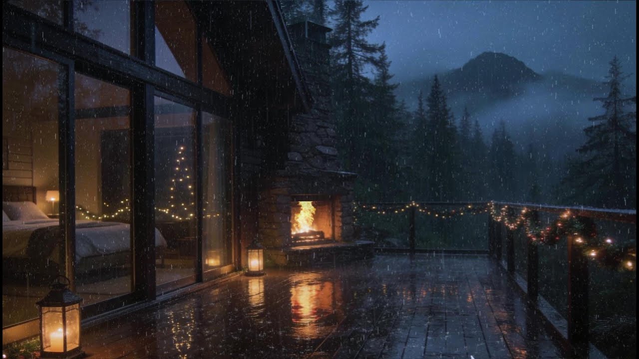 Distant Thunderstorm on Mountain Cabin Porch | Calm Storm Sounds for Sleep
