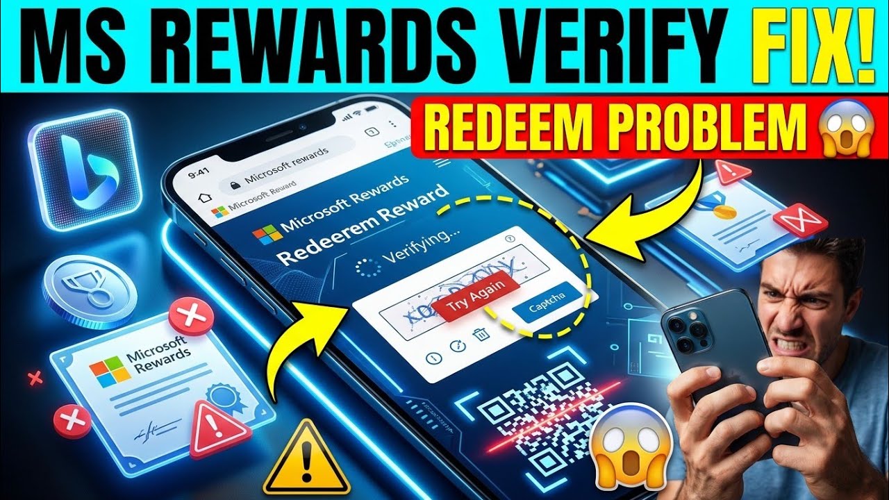 MS Rewards Verify Fix 🔥 Microsoft Rewards Redeem Problem Solved 😱 Verify Error Fix 2026
