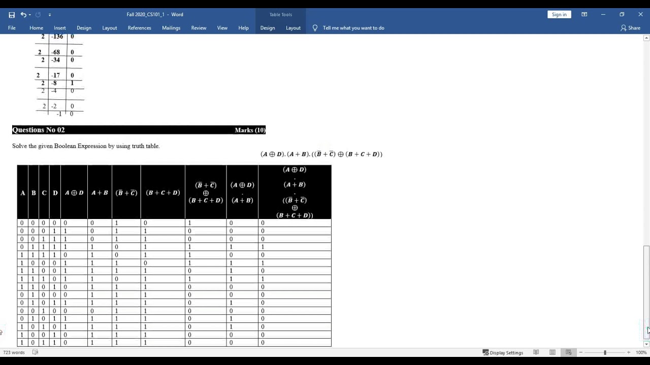 CS101 Assignment 1 Solution Fall 2020