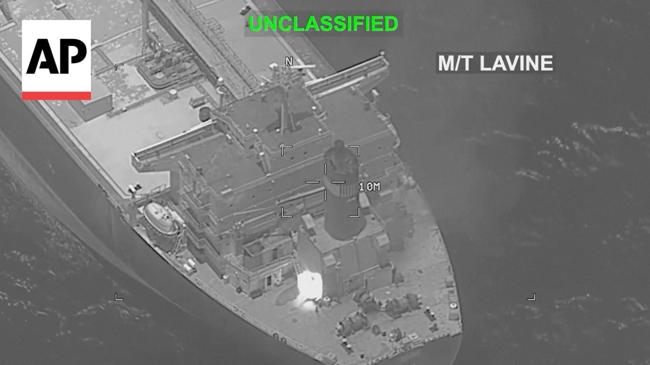 US military fires on merchant vessel trying to breach its blockade of Iran's ports