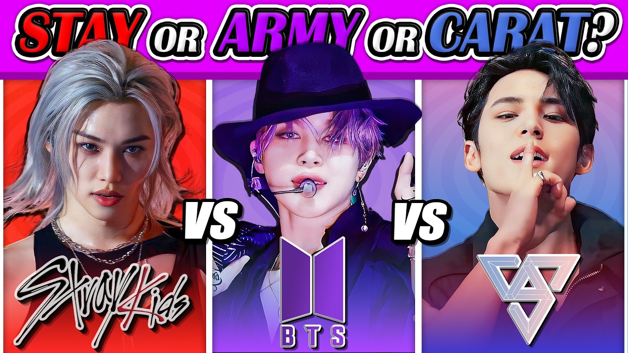 STRAY KIDS vs BTS vs SEVENTEEN!! [WHO'S FANDOM DO YOU BELONG TO? ] |KPOP QUIZ 2024 🎮