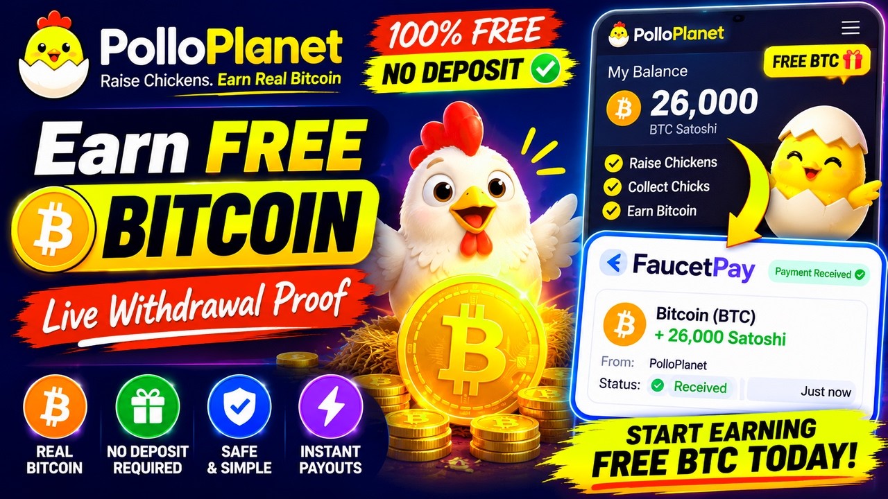 Earn FREE BTC Every 30 Seconds | PolloPlanet FaucetPay Live Withdrawal Proof