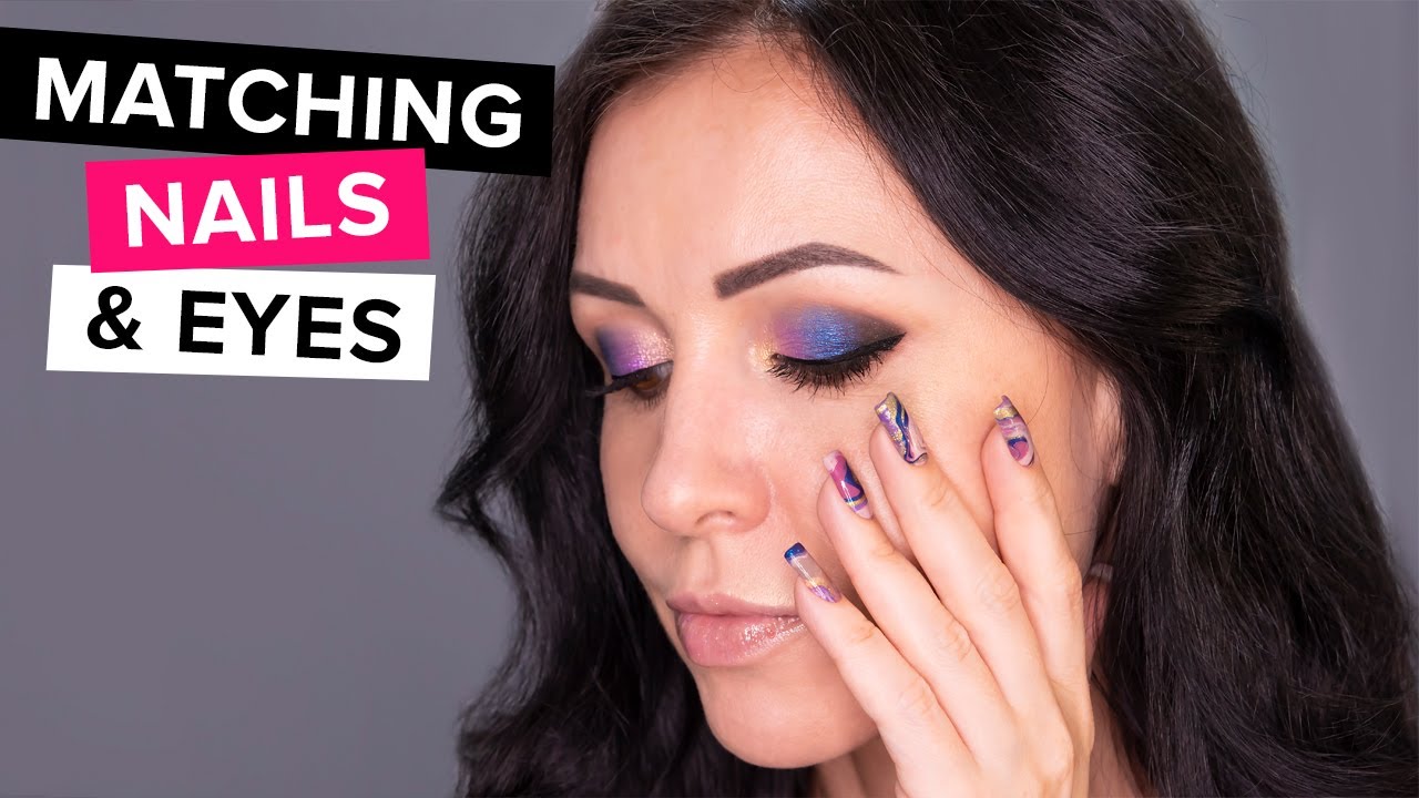 Matching Nail Art and Eye Makeup Look using Desert Monsoon Collection