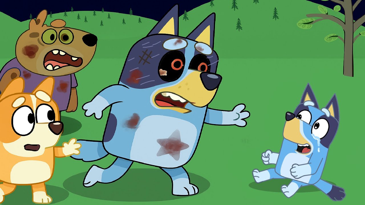 Run Bluey!!! Zombies Attack People  - Bingo Funny Animation