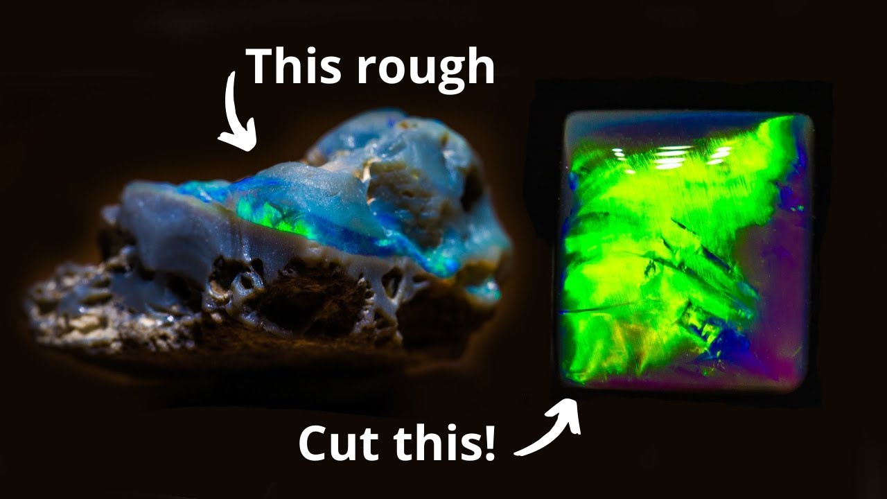 A little gem worthy of a ring emerged out of this rough opal